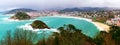 Panorama of San Sebastian bay from the top of Monte Igueldo in Basque Country, Spain Royalty Free Stock Photo