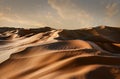 Panorama of sand dunes Sahara Desert Royalty Free Stock Photo