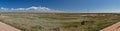 Panorama of sandbar between Black Sea and Sasyk or Kunduk lake, Ukraine Royalty Free Stock Photo