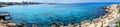 panorama of beach coast landscape mediterranean sea Cyprus island