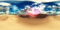 Panorama of sandy desert. Environment map. HDRI Royalty Free Stock Photo