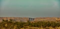 Panorama with Santa Elena canyon, Mesa de Anguila in background, Big Bend National Park, near Mexican border, USA