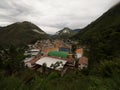 Panorama of Santa Teresa town city village green rainforest valley andes mountains Aguas Calientes Machu Picchu Peru Royalty Free Stock Photo