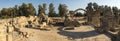 Panorama of Saranta Kolones ancient fortress ruins in Paphos