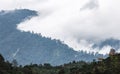 Panorama scene of foggy moutain range