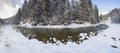 Panorama scene with ice and snow at river in Bavaria, Germany Royalty Free Stock Photo