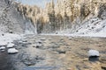 Panorama scene with ice and snow at river in Bavaria, Germany Royalty Free Stock Photo