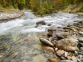 Panorama scene of river Ammer in gorge