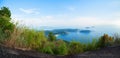 Panorama of scenery landscape view Phahindum viewpoint new landmark in Phuket Thailand,near promthep cape,beautiful andaman sea.