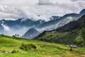 Panorama Scenery View of Agriculture Rice Fields, Nature Landscape of Rice Terrace Field at Sapa, Vietnam. Panorama Countryside