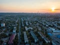 Panorama scenic aerial green suburban area in Ukraine