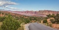 Panorama of the scenic drive in Capitol Reef National Park, Utah Royalty Free Stock Photo