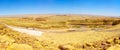 Panorama of scenic road and landscape of Makhtesh crater Ramon Royalty Free Stock Photo