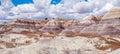 A Panorama of the scenic valley along the Blue Mesa Trail - Petrified Forest National Park