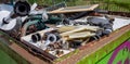 Panorama scrap metal in the container Royalty Free Stock Photo