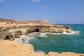 Panorama of sea caves on Cape Greco Peninsula, Cyprus Royalty Free Stock Photo