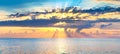 Panorama sea landscape with a sunset Royalty Free Stock Photo