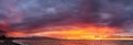 Panorama sea landscape with a sunset Royalty Free Stock Photo