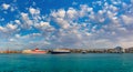 Panorama of sea port, Heraklion, Crete, Greece Royalty Free Stock Photo
