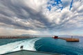 Panorama of sea port, Heraklion, Crete, Greece Royalty Free Stock Photo