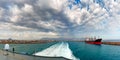 Panorama of sea port, Heraklion, Crete, Greece Royalty Free Stock Photo