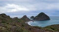 Panorama of sea stacks at Sisters Rock State Park on the Pacific coast in Oregon, USA Royalty Free Stock Photo