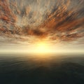 Panorama of sea sunset, the view of the ocean sunrise, tropical sunset. Royalty Free Stock Photo