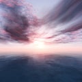 Panorama of sea sunset, the view of the ocean sunrise, tropical sunset. Royalty Free Stock Photo