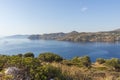 Panorama with sea view on Daskalio gulf in Keratea