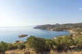 Panorama with sea view on Daskalio gulf in Keratea