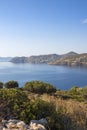 Panorama with sea view on Daskalio gulf in Keratea