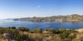 Panorama with sea view on Daskalio gulf in Keratea