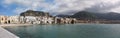 Panorama of the seaside of Cefalu town, Italy Royalty Free Stock Photo