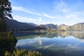 Panorama of Segara Anak on Mount Rinjani Crater Lake Royalty Free Stock Photo