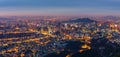 Panorama of Seoul City Skyline , South Korea Royalty Free Stock Photo