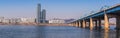 panorama,Seoul Subway and Bridge at Hanriver in Seoul, South korea