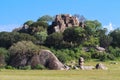 Panorama of Serengeti. Stones and rocks. Tanzania, Africa