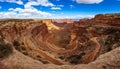 Panorama of Shafer Trail, Canyonlands National Park, Utah, USA Royalty Free Stock Photo