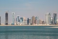 Panorama of Sharjah city, United Arab Emirates Royalty Free Stock Photo