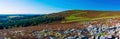 Panorama from Sharpitor to Burrator Reservoir in Dartmoor National Park