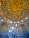 Panorama of Sheikh Lotfollah Mosque interior, Isfahan, Iran