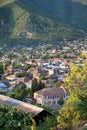 Panorama of Sheki city in the mountains, Azerbaijan Royalty Free Stock Photo