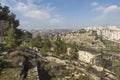 Panorama from Shepherd`s field, Beit Sahour, east of Bethlehem Royalty Free Stock Photo