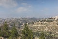 Panorama from Shepherd`s field, Beit Sahour, east of Bethlehem Royalty Free Stock Photo