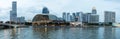 Panorama shot of Esplanade theater and Singapore cityscapes in C Royalty Free Stock Photo