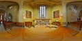 360 interior panorama of the Lutheran Cathedral of Saint Mary north transept in Sibiu, Romania