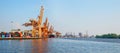 Panorama shot port in Bangkok of Klong Toey, Thailand