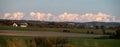 Panorama showing the flat farmlands of SkÃÂ¥ne Scania in southern Sweden during summer Royalty Free Stock Photo