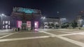 Panorama showing Milano Centrale night timelapse - the main central railway station of the city of Milan in Italy.