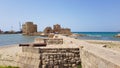 Panorama of Sidon Sea Castle, Lebanon Royalty Free Stock Photo